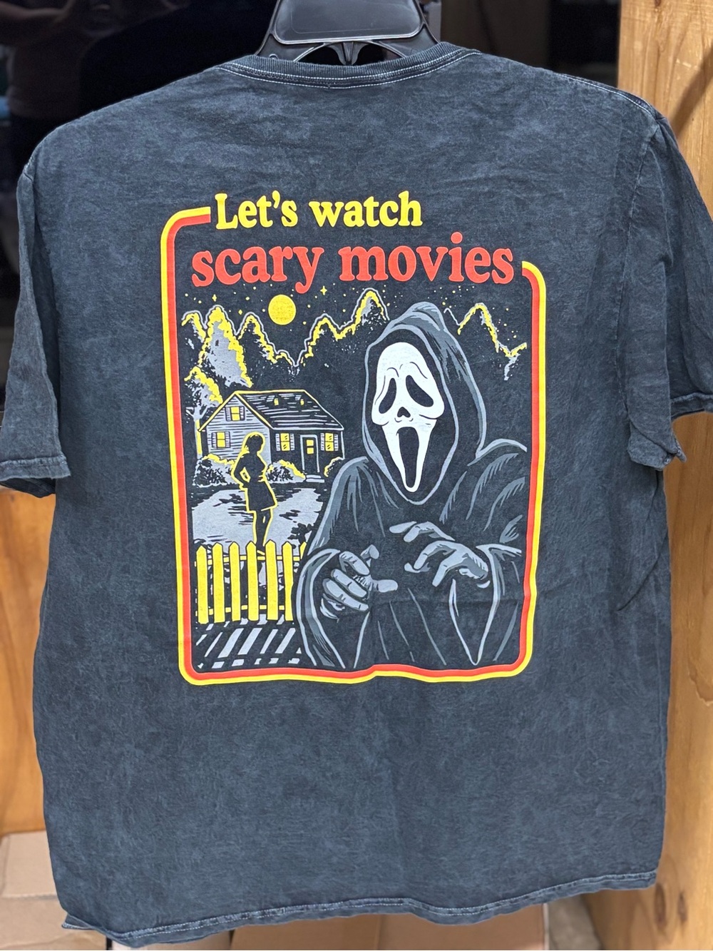 Let's Watch Scary Movies Graphic Tee - Black